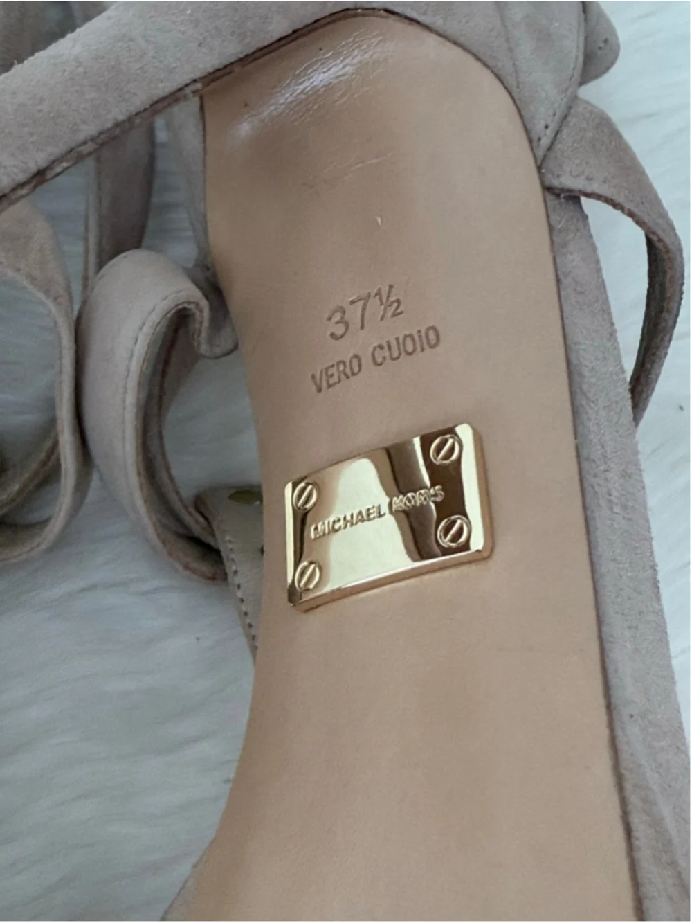 Women's Michael Kors Beige Suede Platform Heels Size 7.5